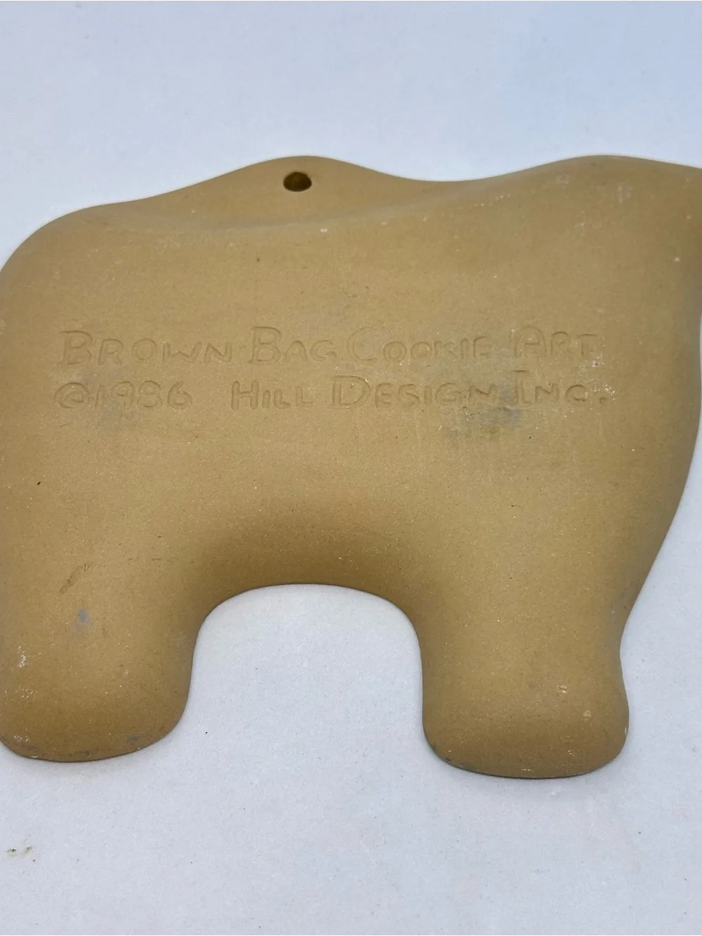 Vintage 1986 Brown Bag Cookie Art Cow Mold Hill Design Inc. Stoneware Grannycore